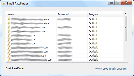 Email PassFinder Screen Shot